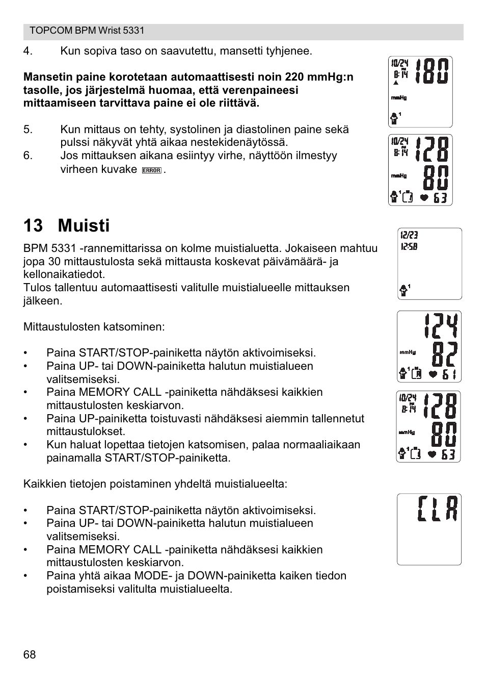 13 muisti | Topcom CE0197 5331 User Manual | Page 68 / 72