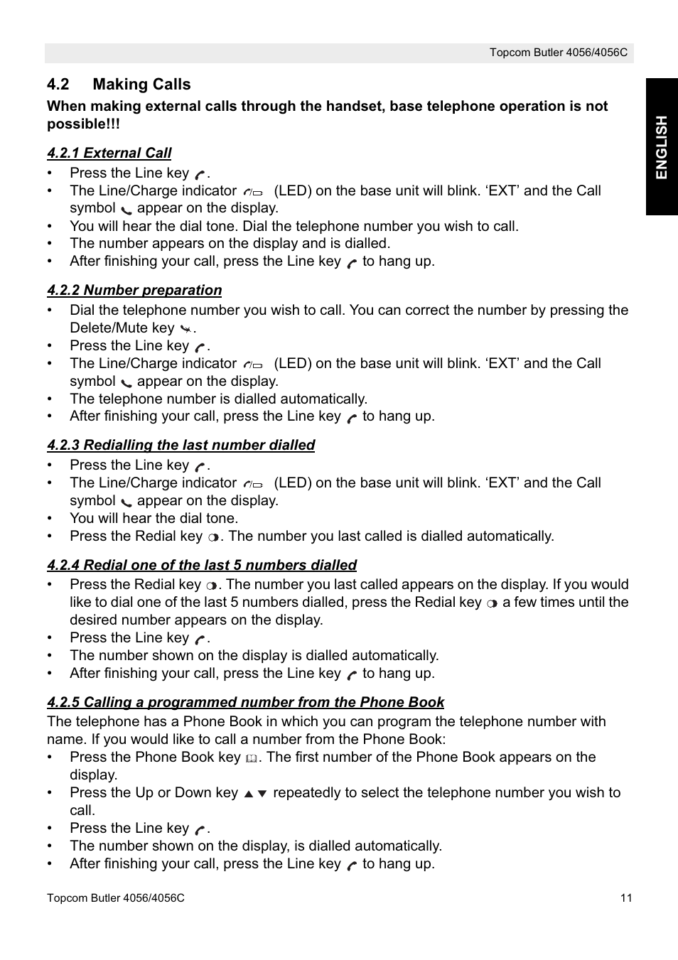 Topcom BUTLER 4056C User Manual | Page 11 / 72