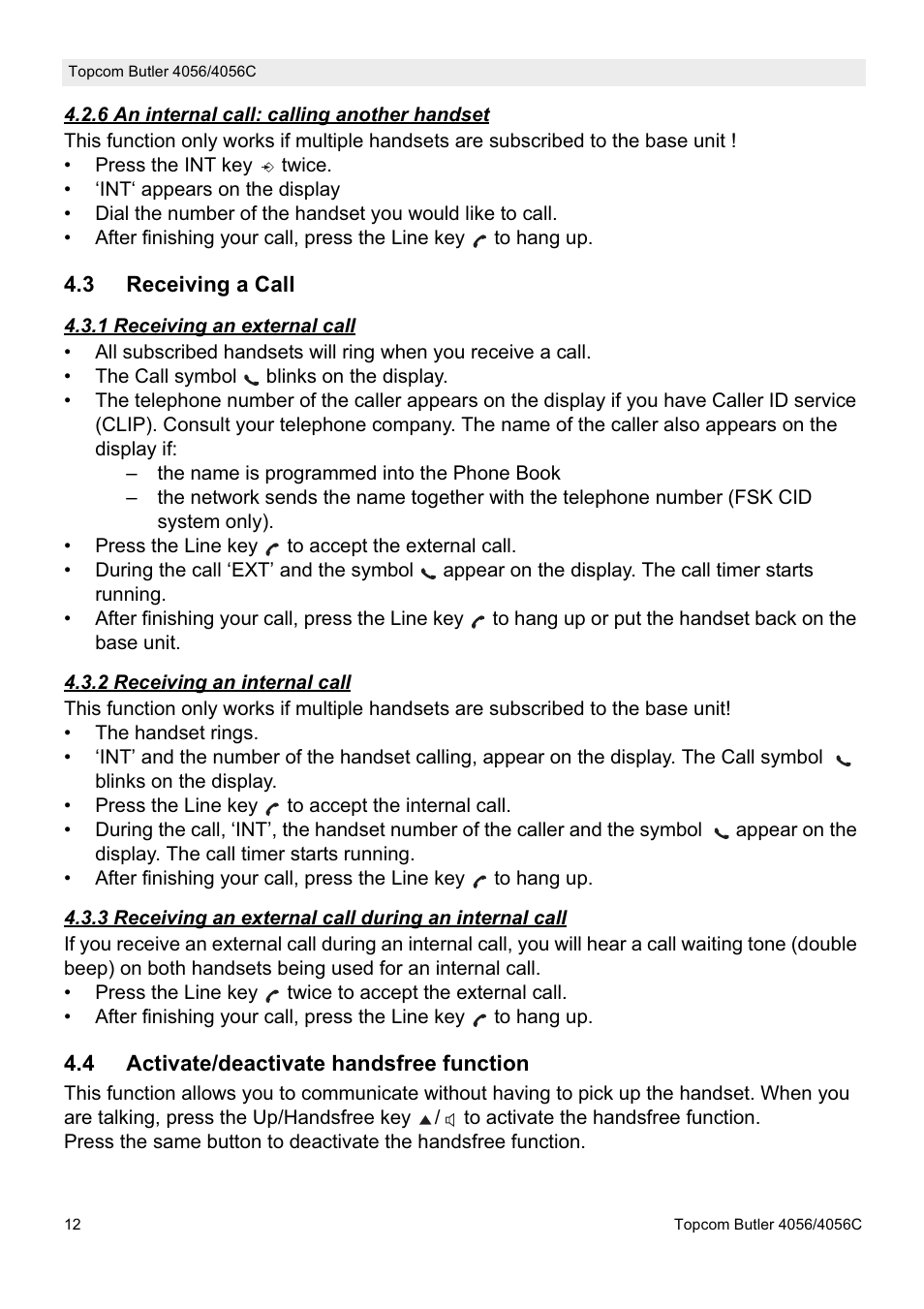 Topcom BUTLER 4056C User Manual | Page 12 / 72