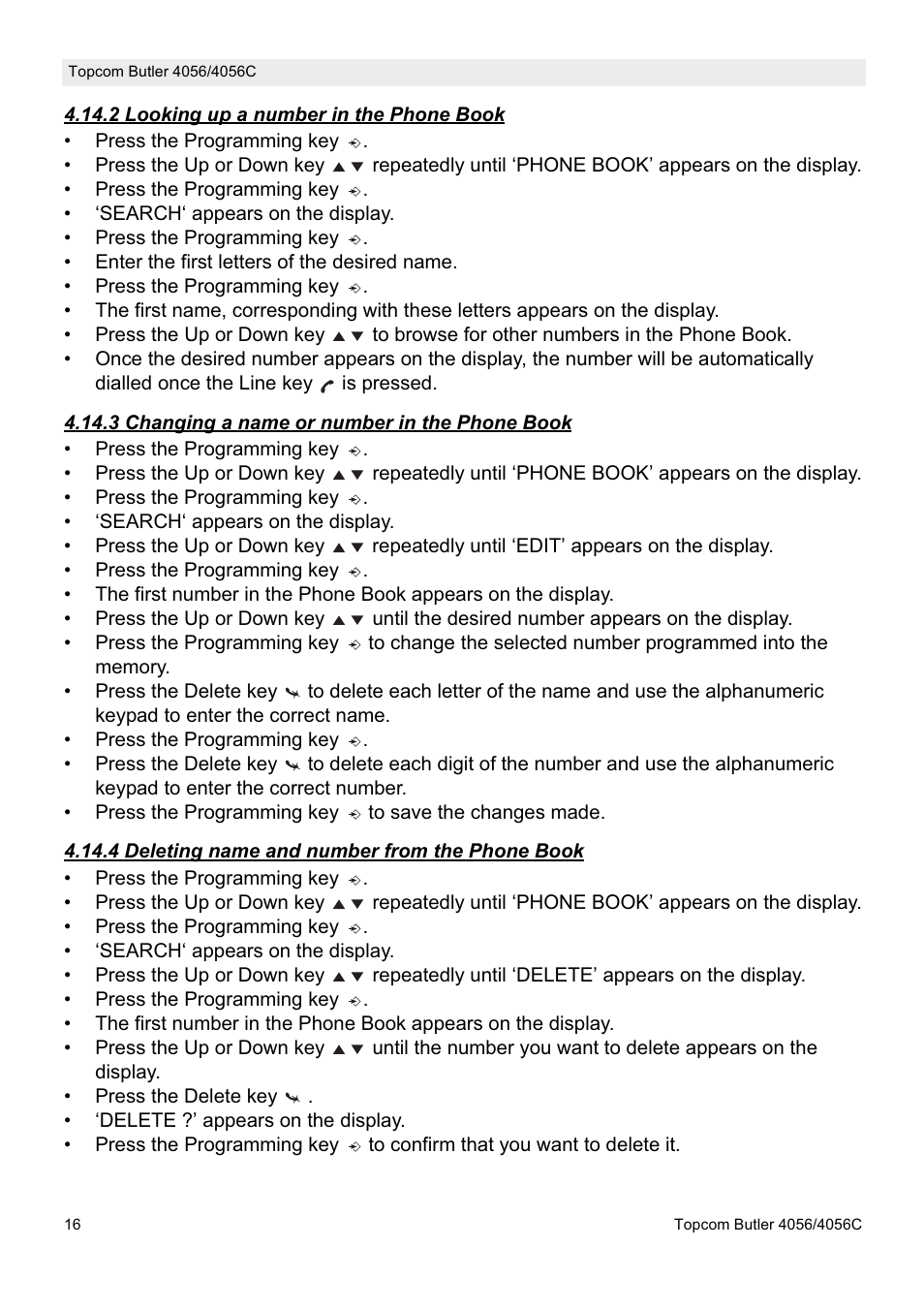 Topcom BUTLER 4056C User Manual | Page 16 / 72