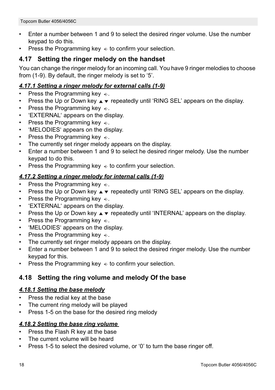 Topcom BUTLER 4056C User Manual | Page 18 / 72