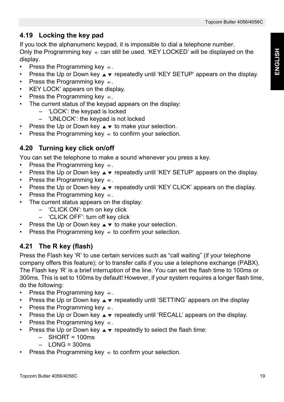 Topcom BUTLER 4056C User Manual | Page 19 / 72