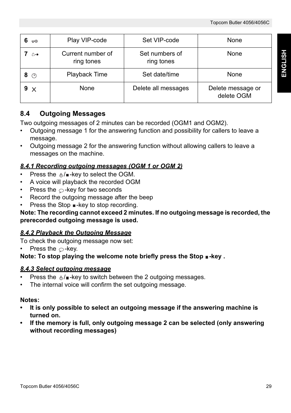 Topcom BUTLER 4056C User Manual | Page 29 / 72