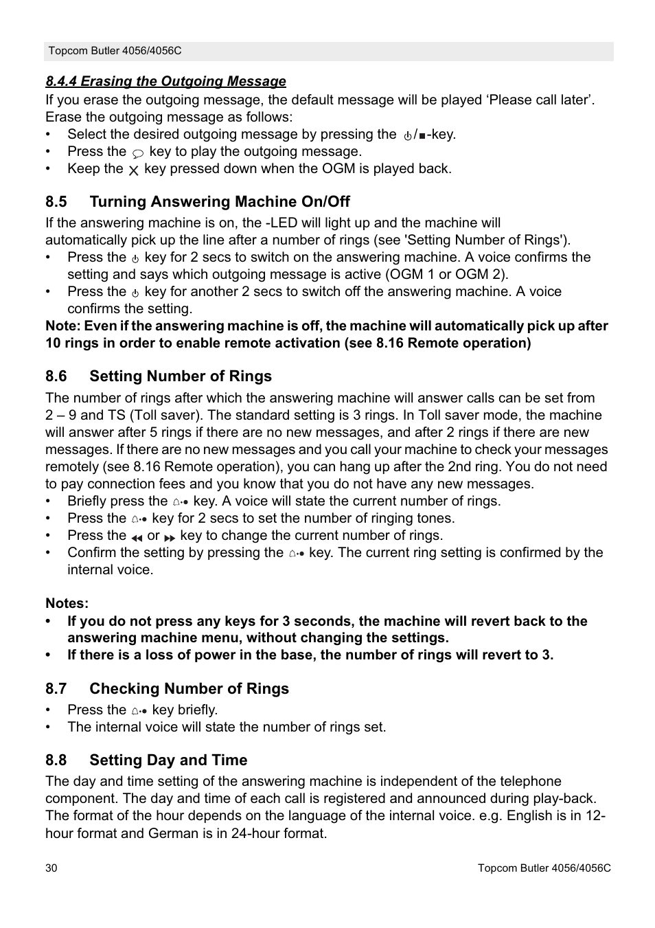 Topcom BUTLER 4056C User Manual | Page 30 / 72