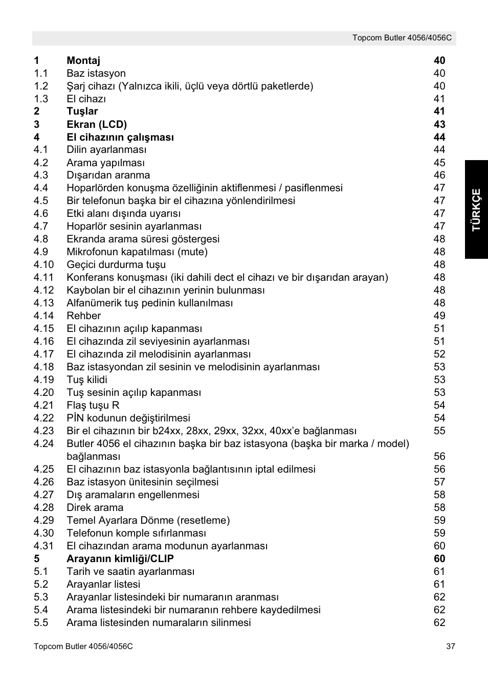 Topcom BUTLER 4056C User Manual | Page 37 / 72