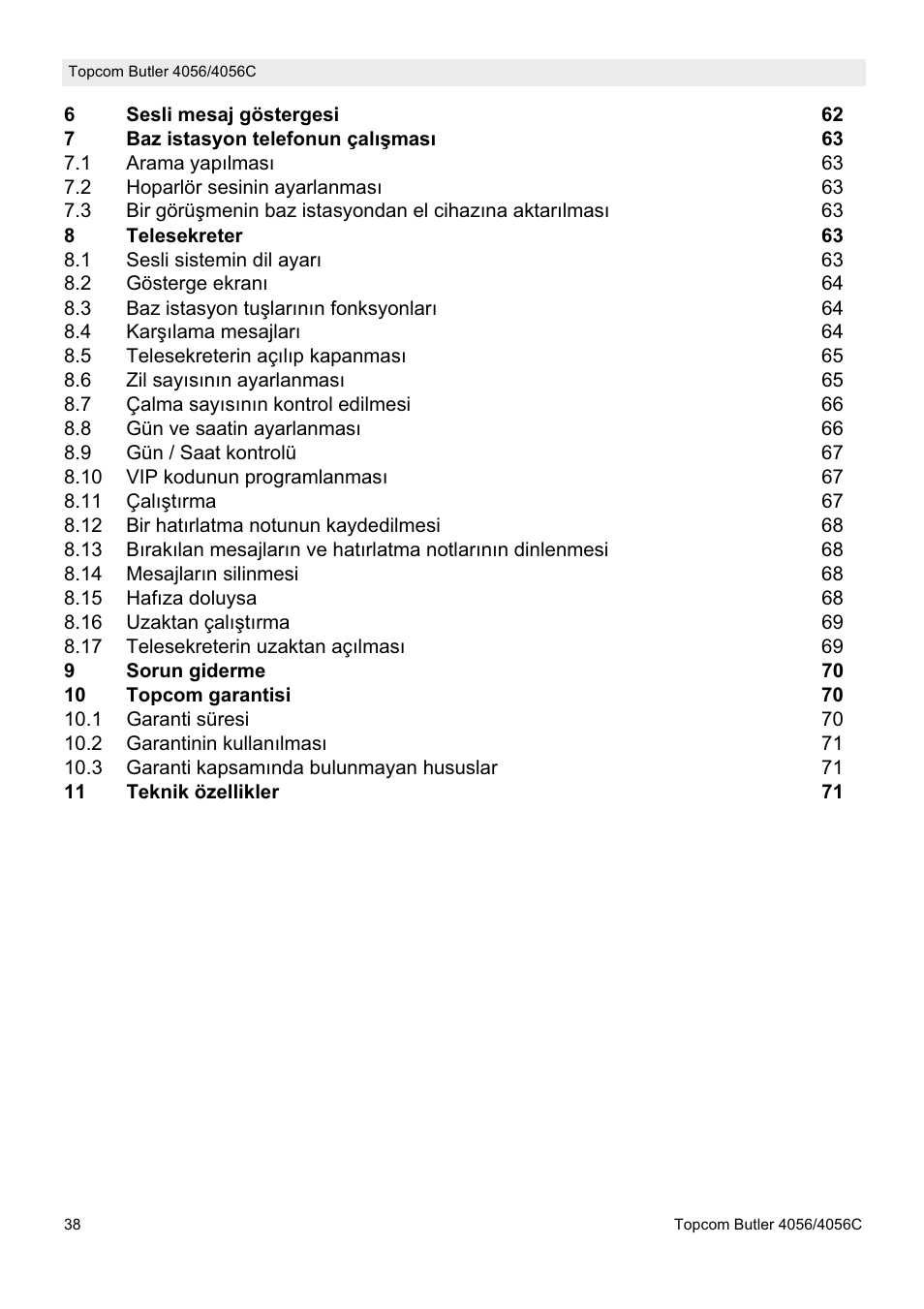 Topcom BUTLER 4056C User Manual | Page 38 / 72