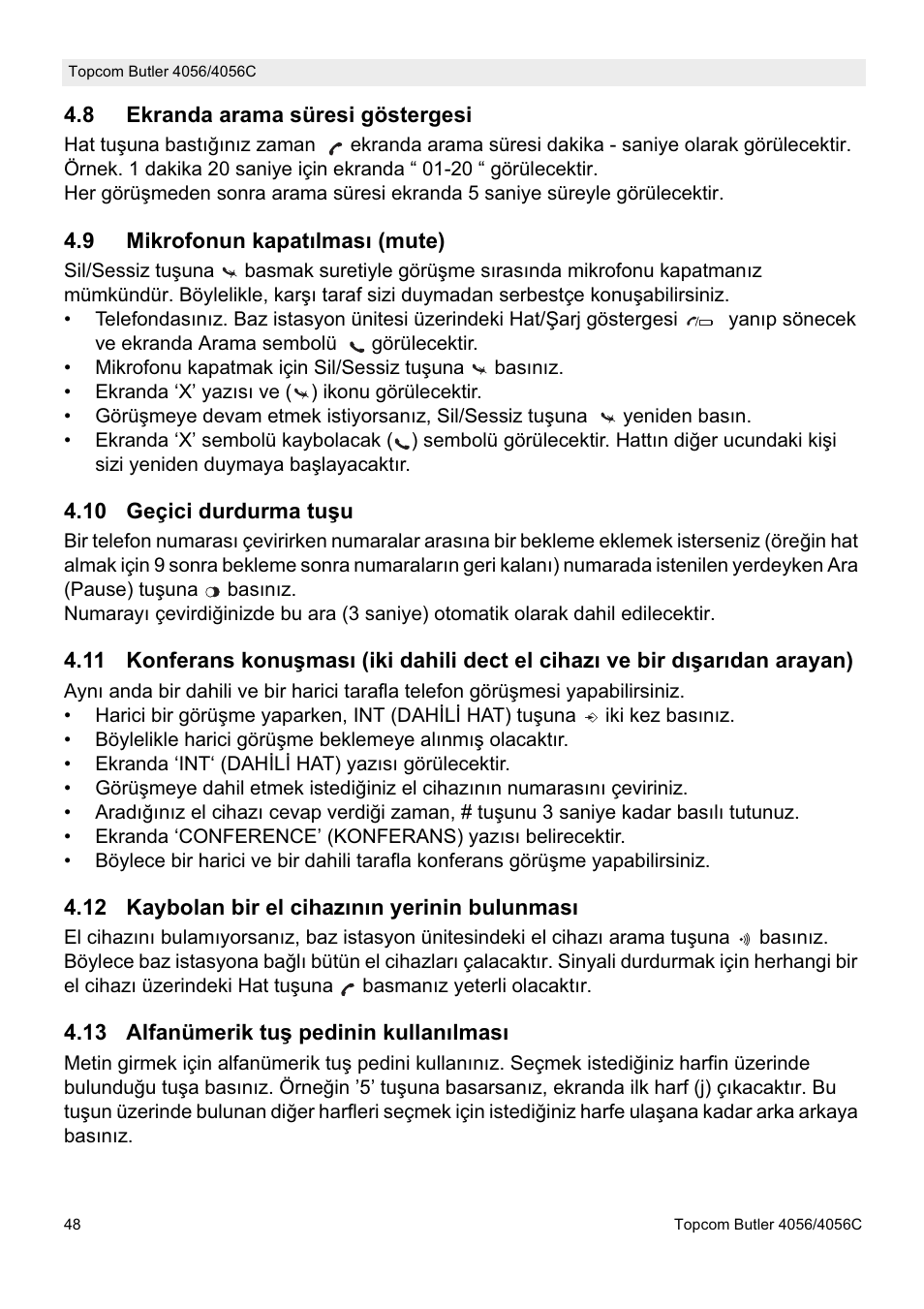 Topcom BUTLER 4056C User Manual | Page 48 / 72