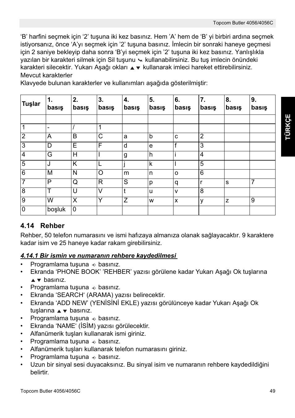 Topcom BUTLER 4056C User Manual | Page 49 / 72