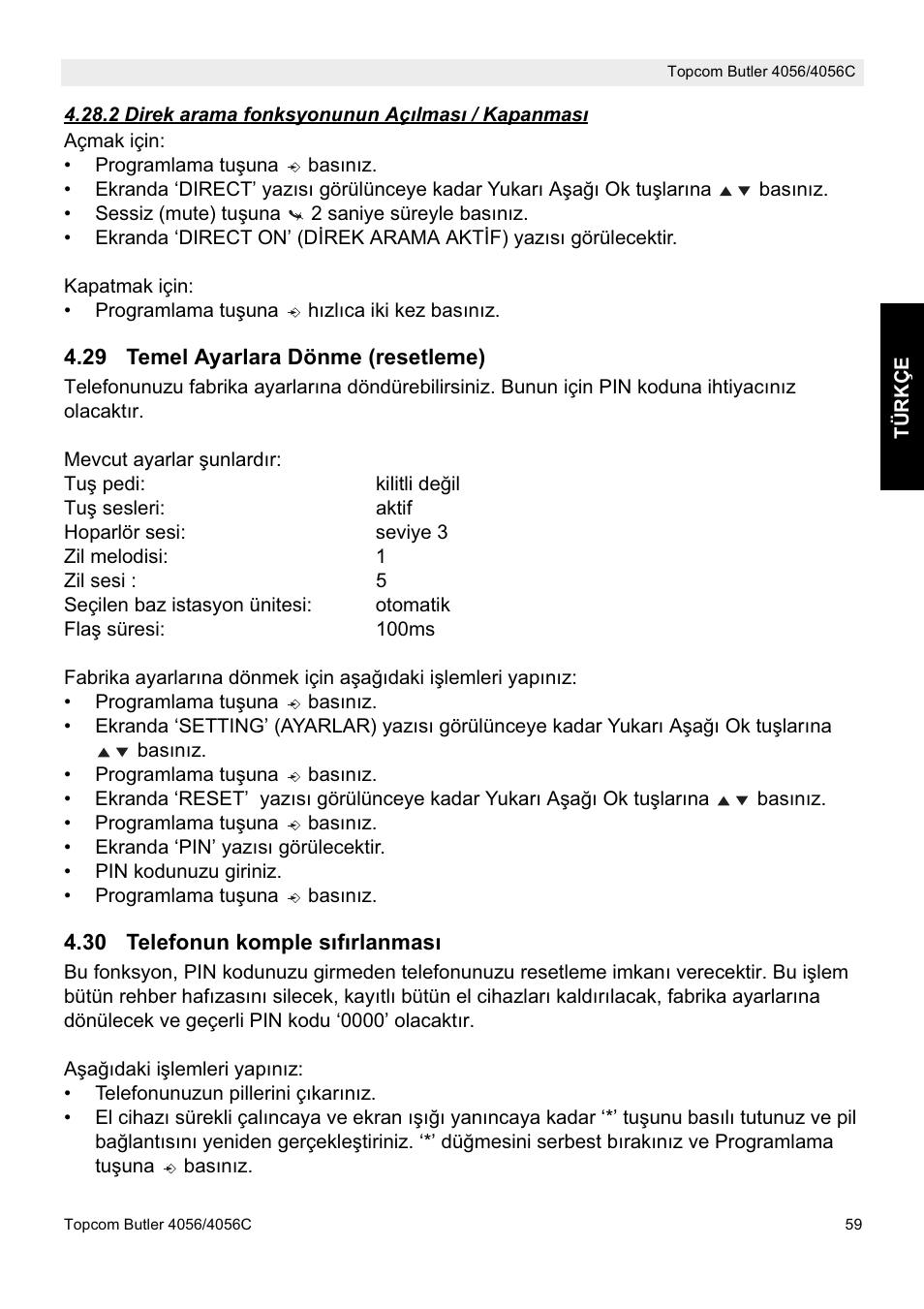 Topcom BUTLER 4056C User Manual | Page 59 / 72