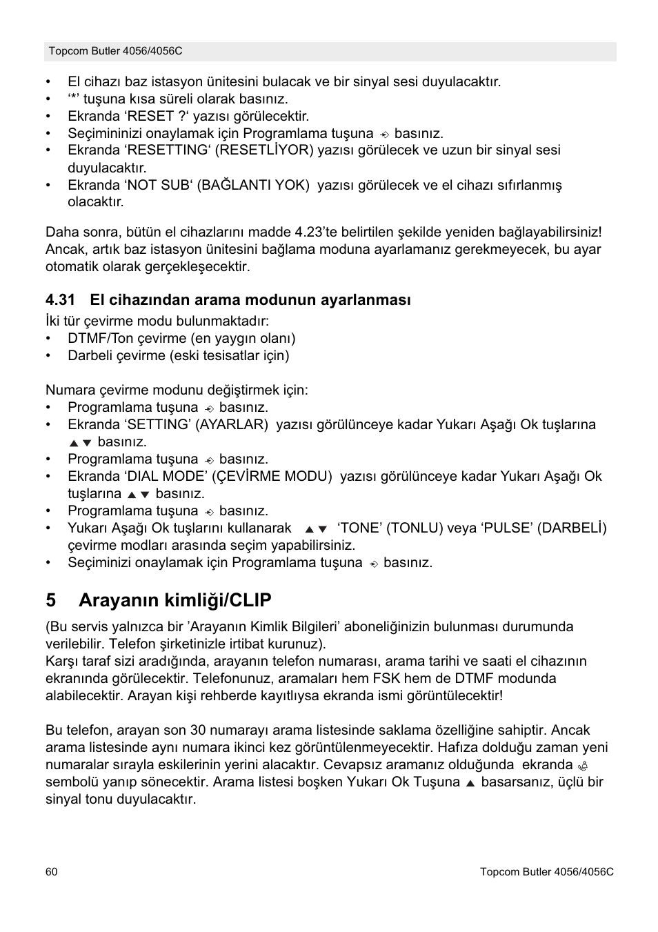 5arayanın kimli ÷i/clip | Topcom BUTLER 4056C User Manual | Page 60 / 72