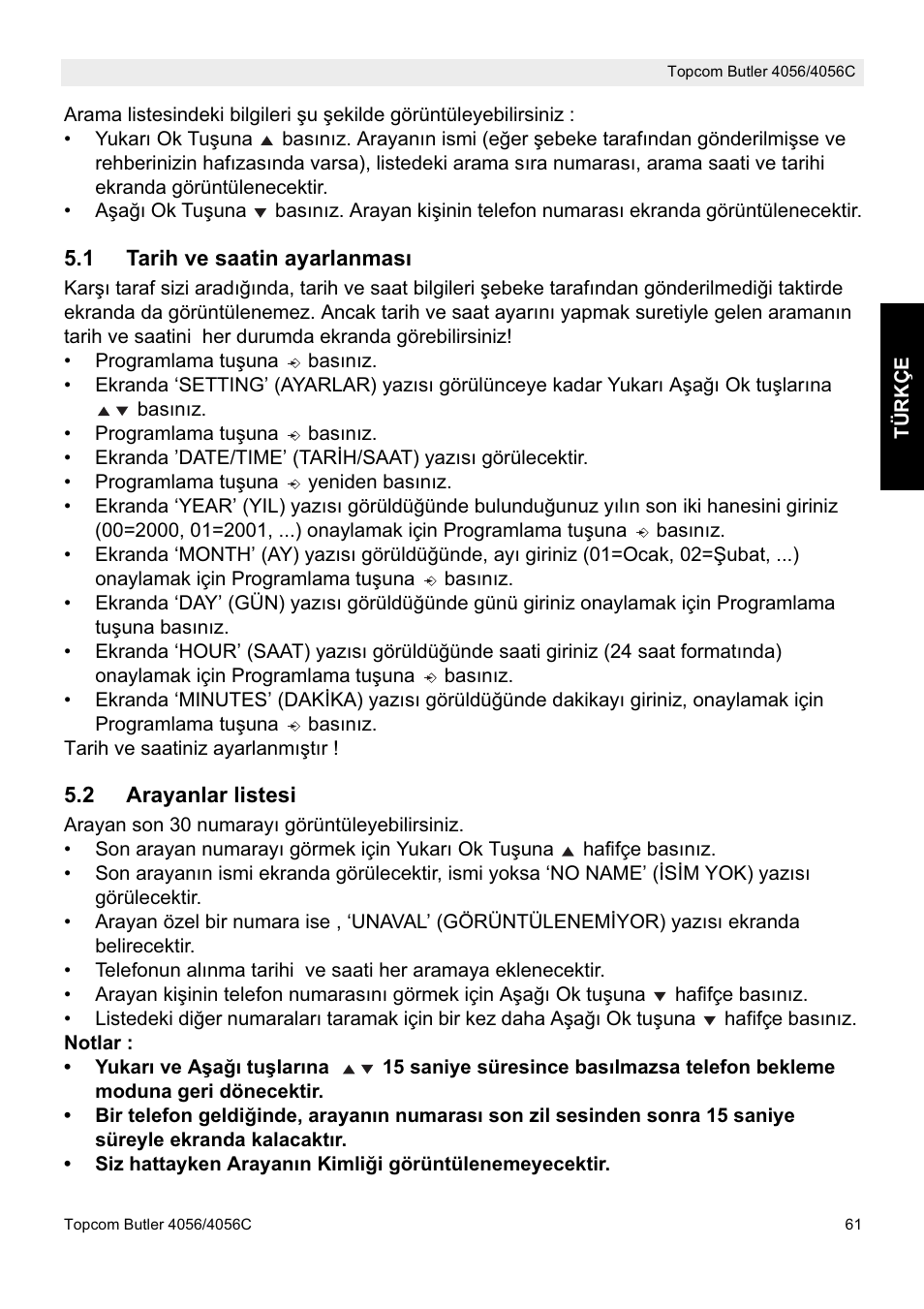 Topcom BUTLER 4056C User Manual | Page 61 / 72