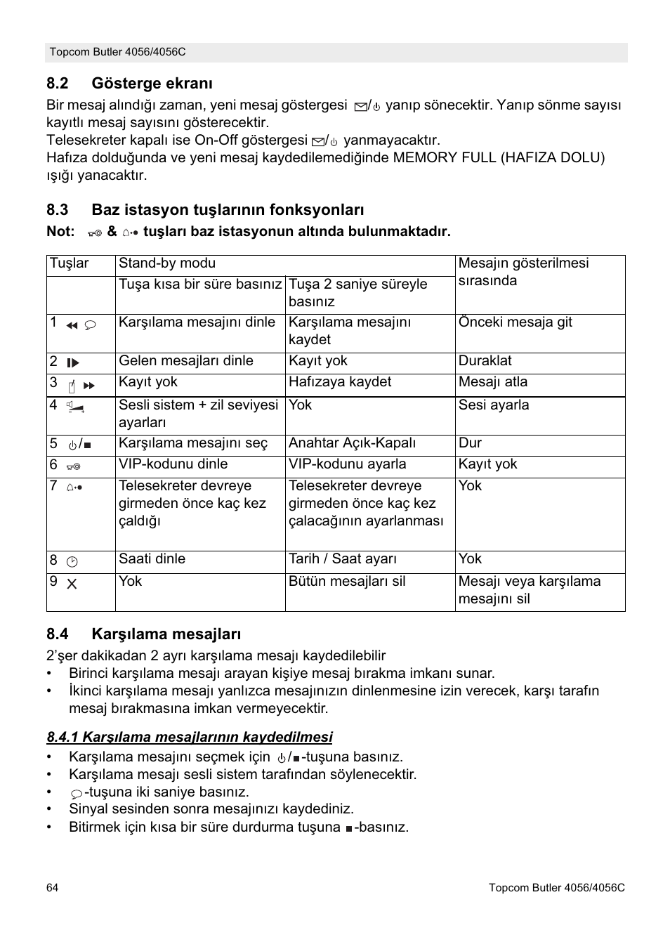 Topcom BUTLER 4056C User Manual | Page 64 / 72