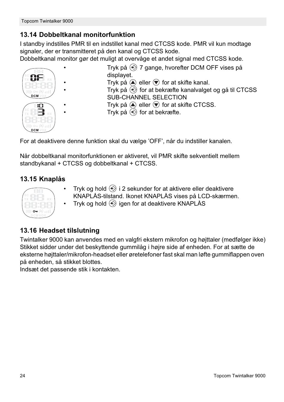 Topcom 9000 User Manual | Page 24 / 28