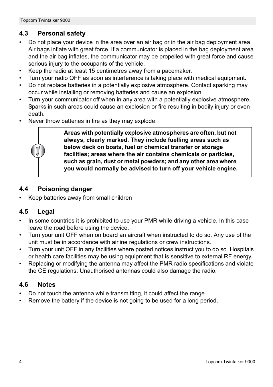 Topcom 9000 User Manual | Page 4 / 28