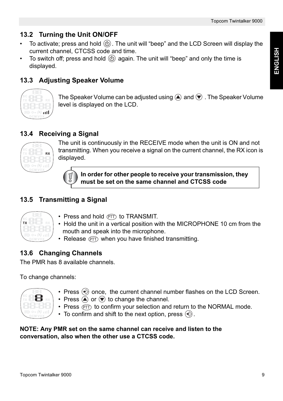 Topcom 9000 User Manual | Page 9 / 28