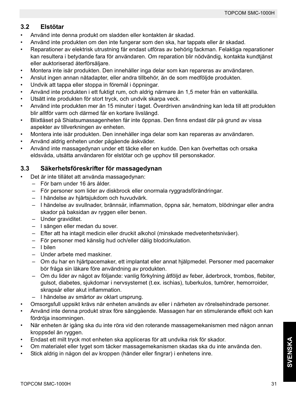 Topcom SMC-1000H User Manual | Page 31 / 92