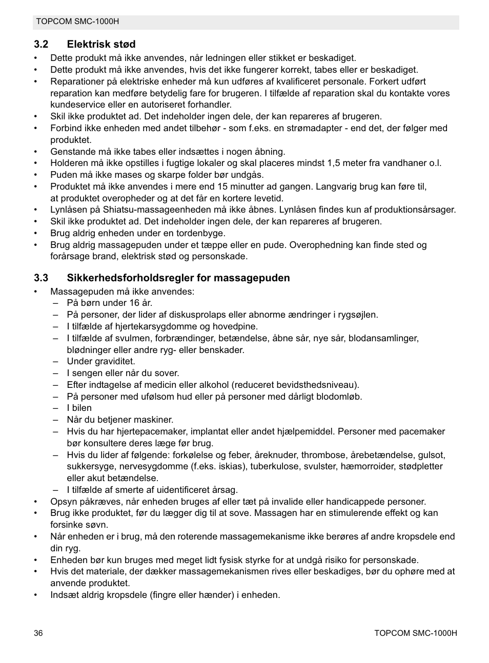 Topcom SMC-1000H User Manual | Page 36 / 92