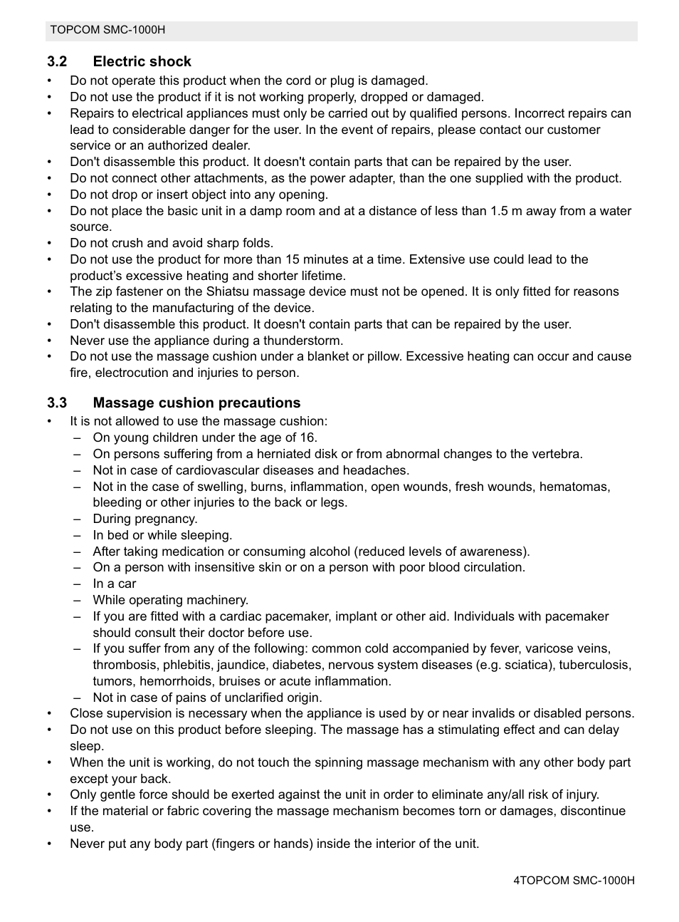 Topcom SMC-1000H User Manual | Page 4 / 92