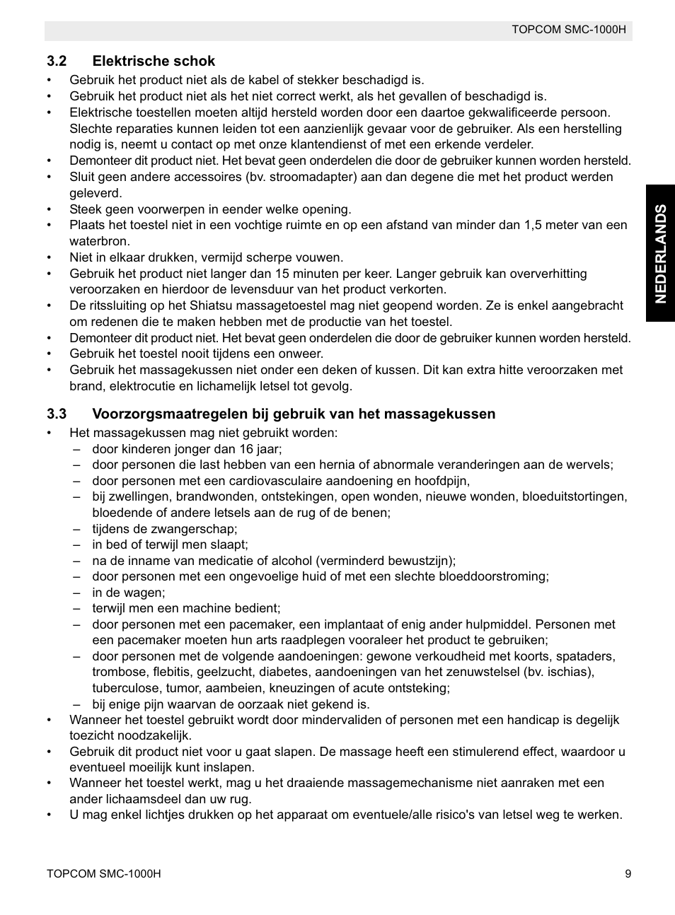 Topcom SMC-1000H User Manual | Page 9 / 92