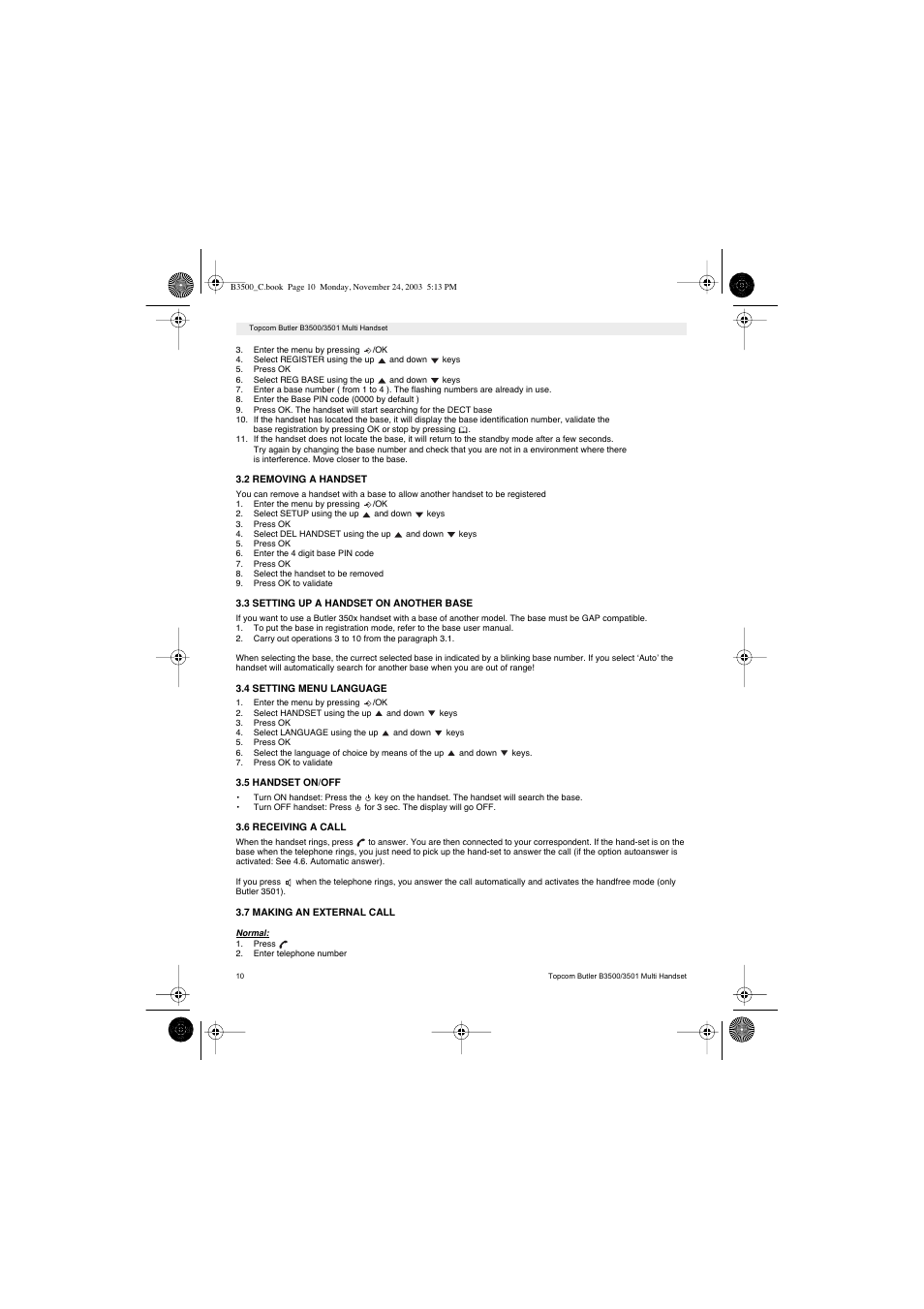 Topcom Butler 3501 User Manual | Page 10 / 120