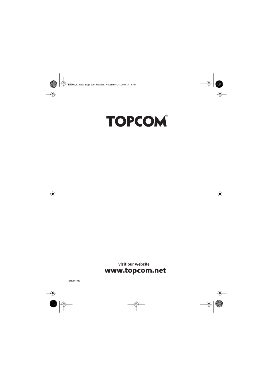 Topcom Butler 3501 User Manual | Page 120 / 120