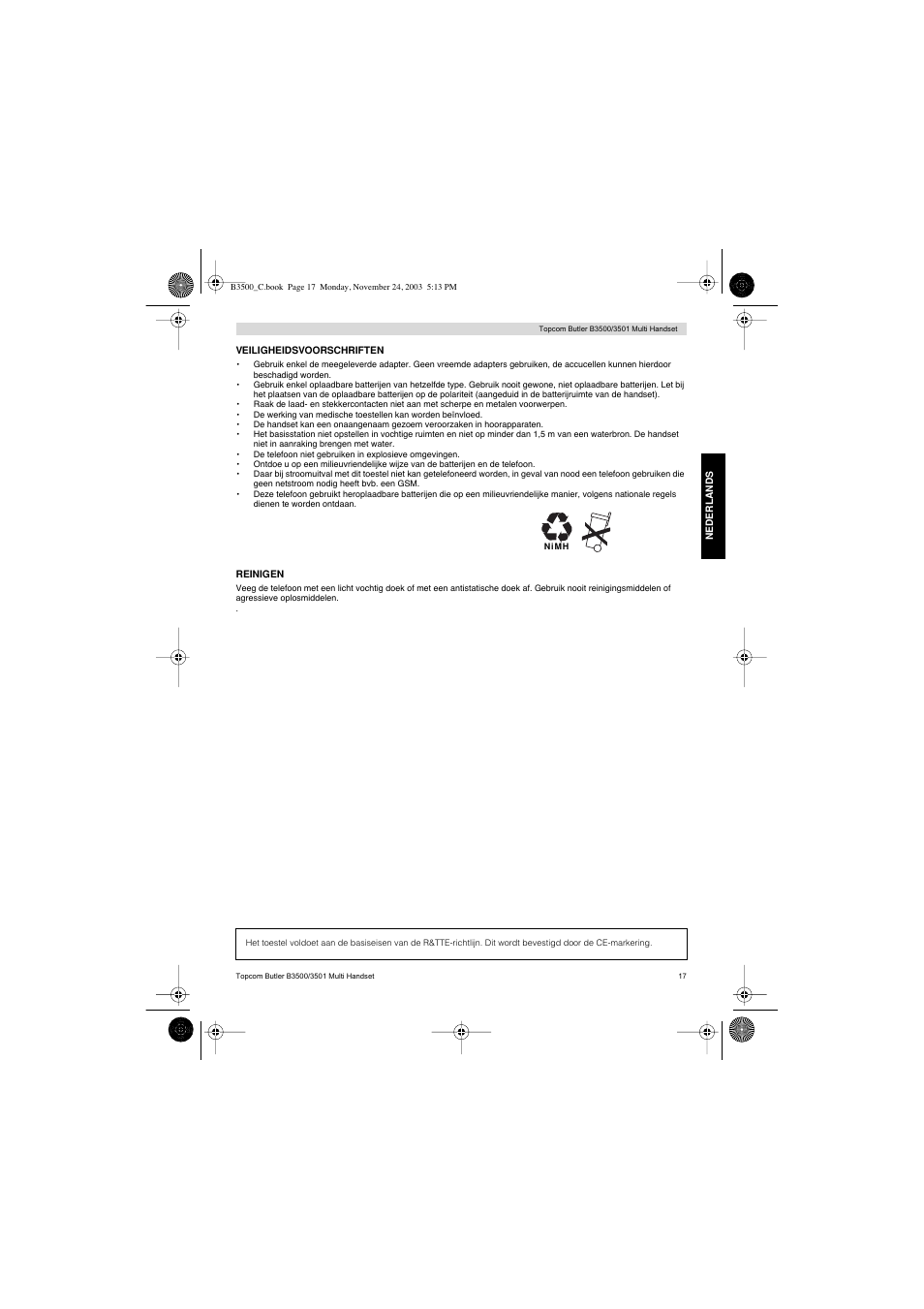 Topcom Butler 3501 User Manual | Page 17 / 120