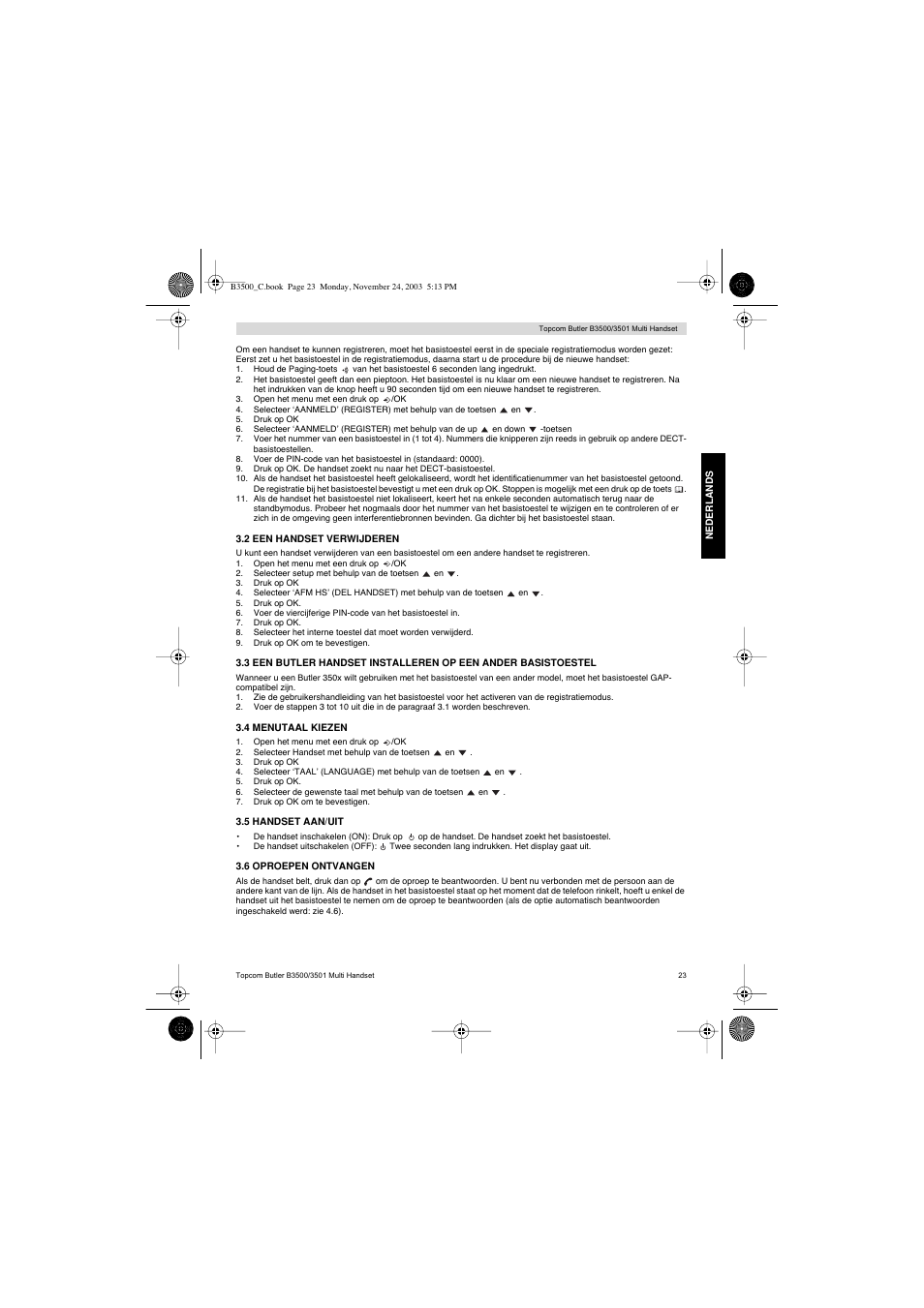 Topcom Butler 3501 User Manual | Page 23 / 120