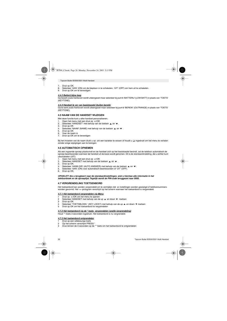 Topcom Butler 3501 User Manual | Page 26 / 120