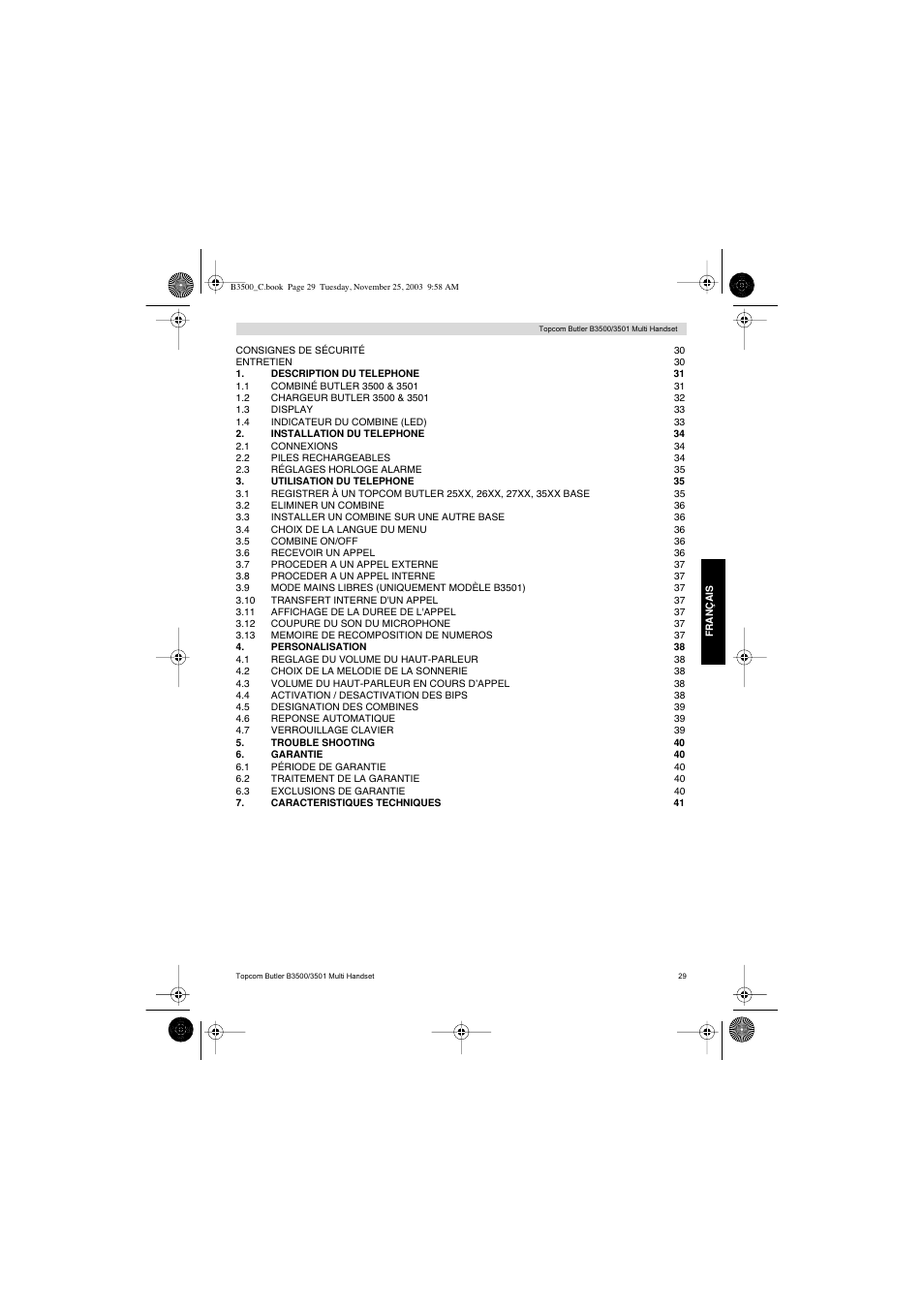 Topcom Butler 3501 User Manual | Page 29 / 120