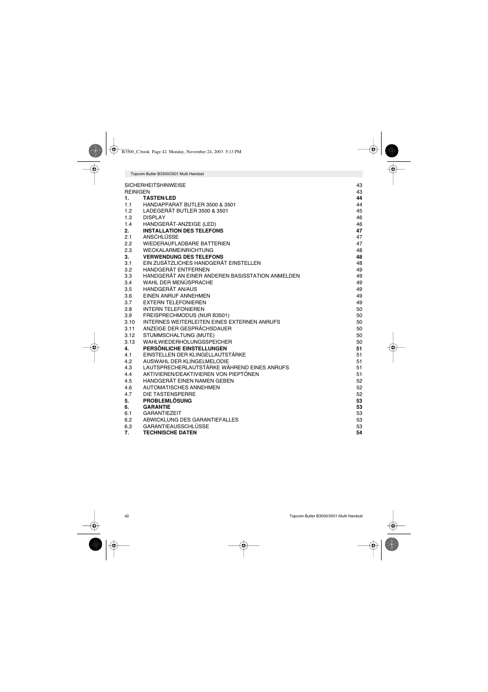 Topcom Butler 3501 User Manual | Page 42 / 120