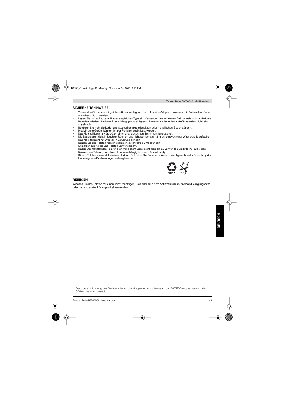Topcom Butler 3501 User Manual | Page 43 / 120