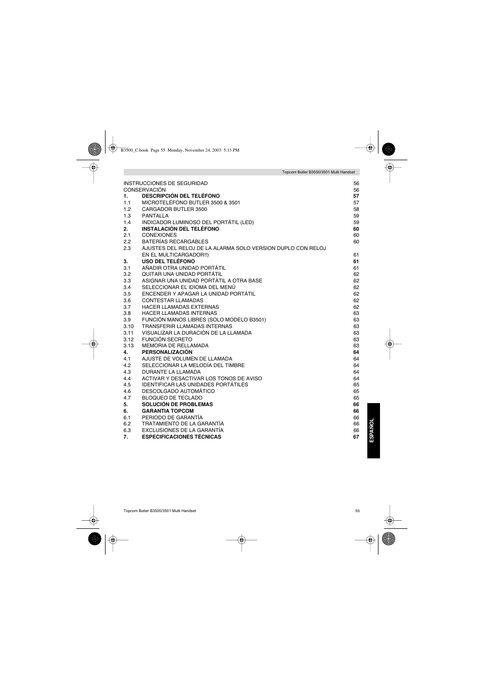 Topcom Butler 3501 User Manual | Page 55 / 120