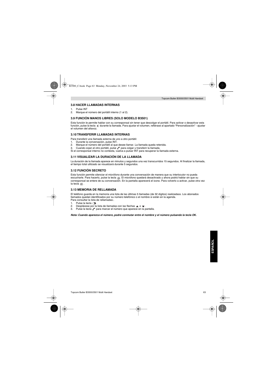 Topcom Butler 3501 User Manual | Page 63 / 120