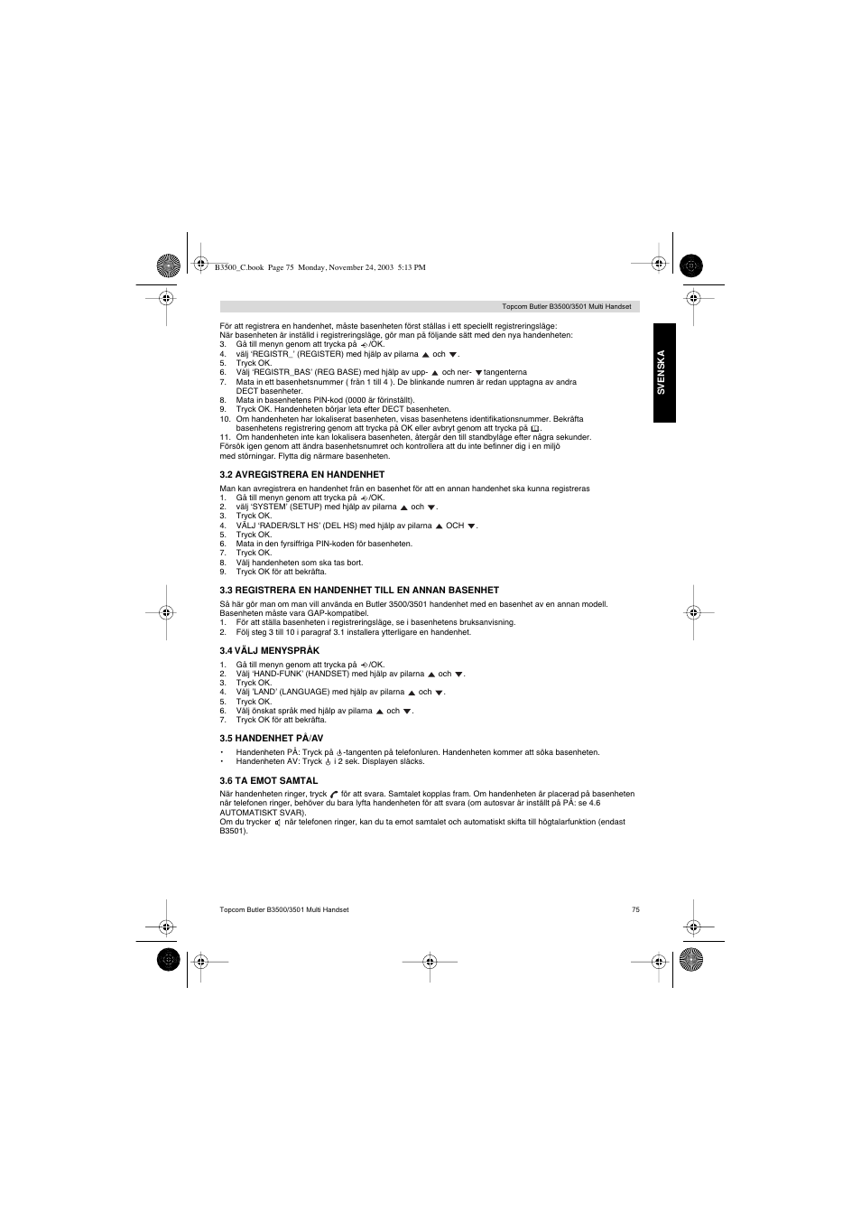 Topcom Butler 3501 User Manual | Page 75 / 120