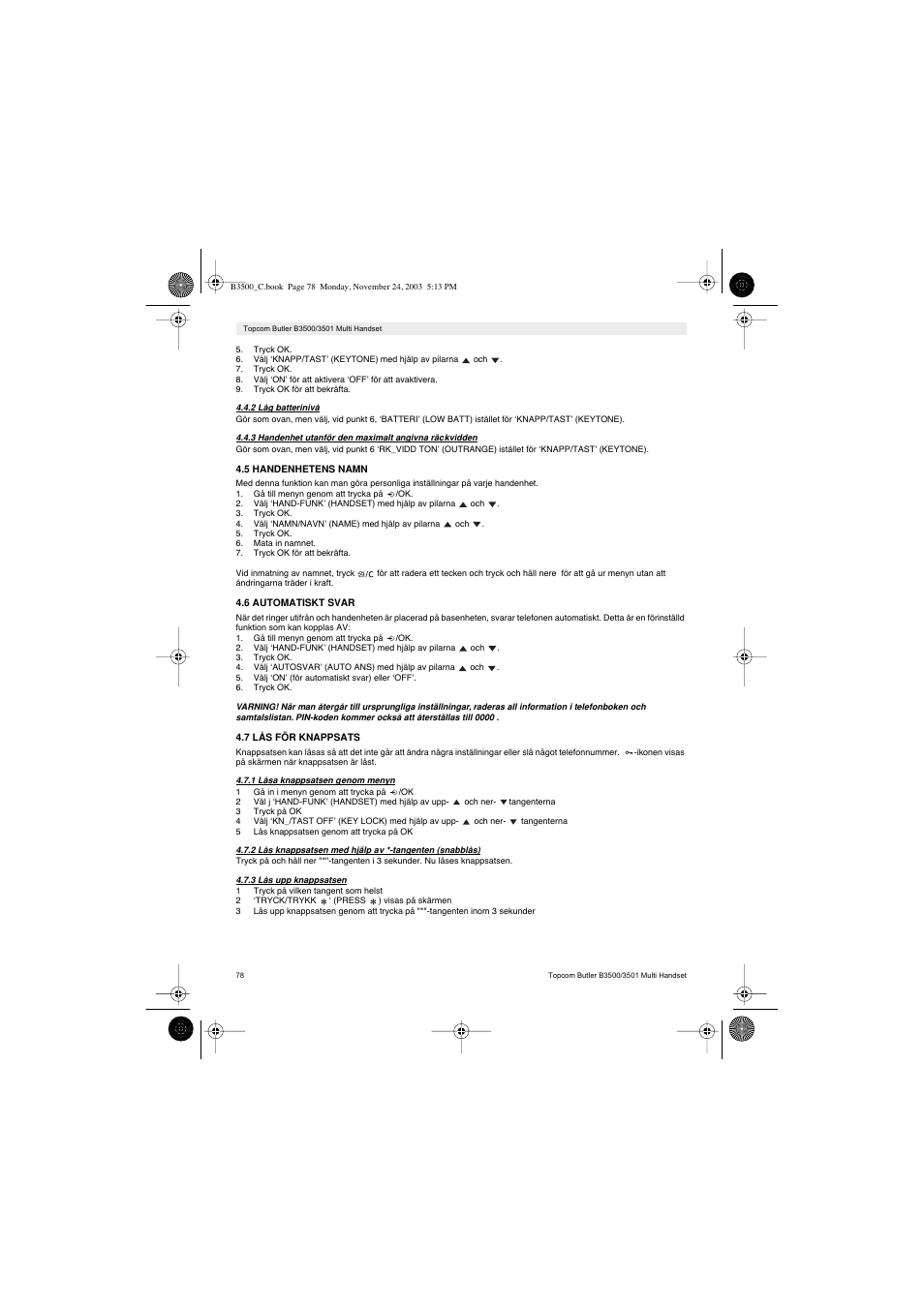 Topcom Butler 3501 User Manual | Page 78 / 120