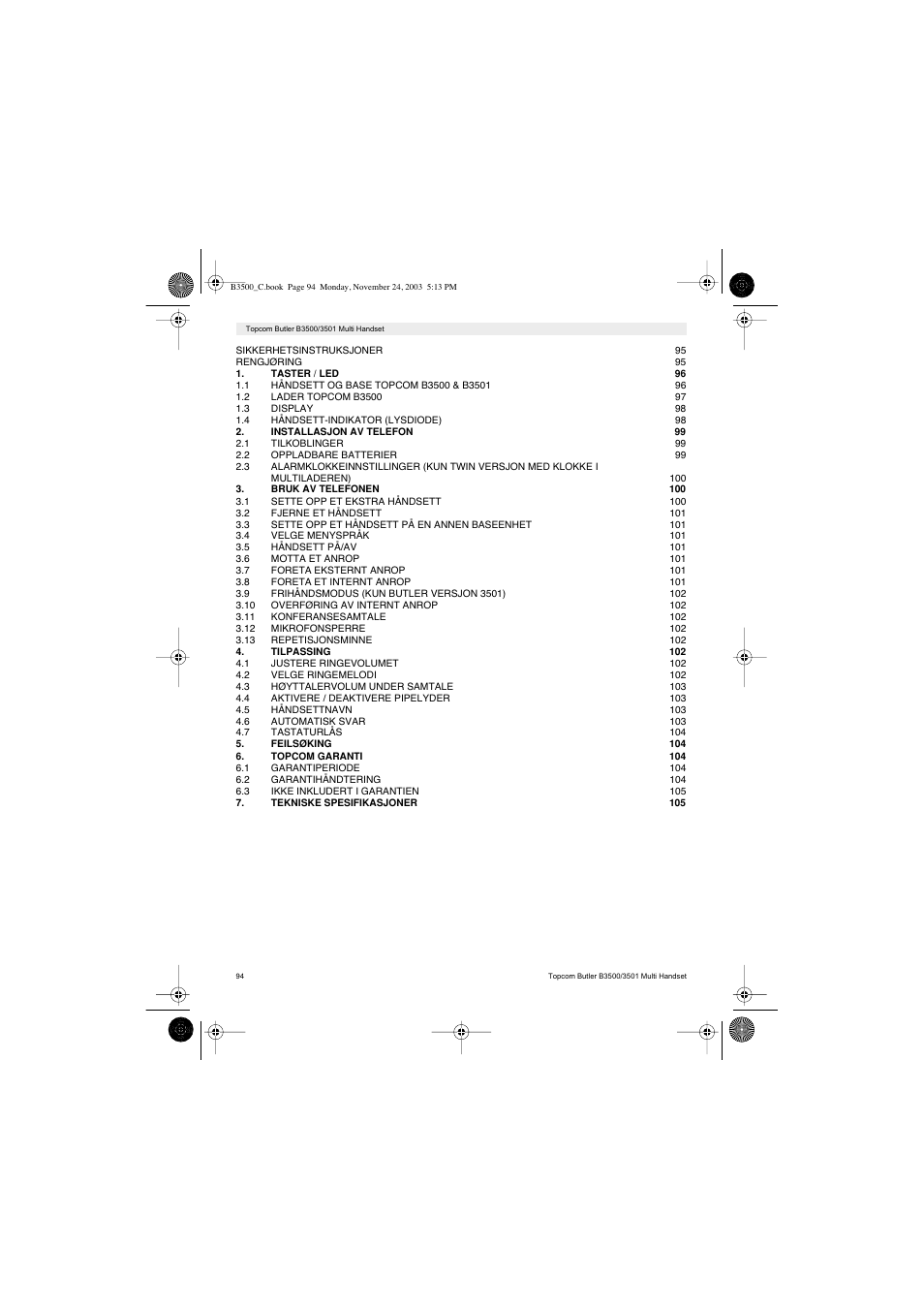 Topcom Butler 3501 User Manual | Page 94 / 120