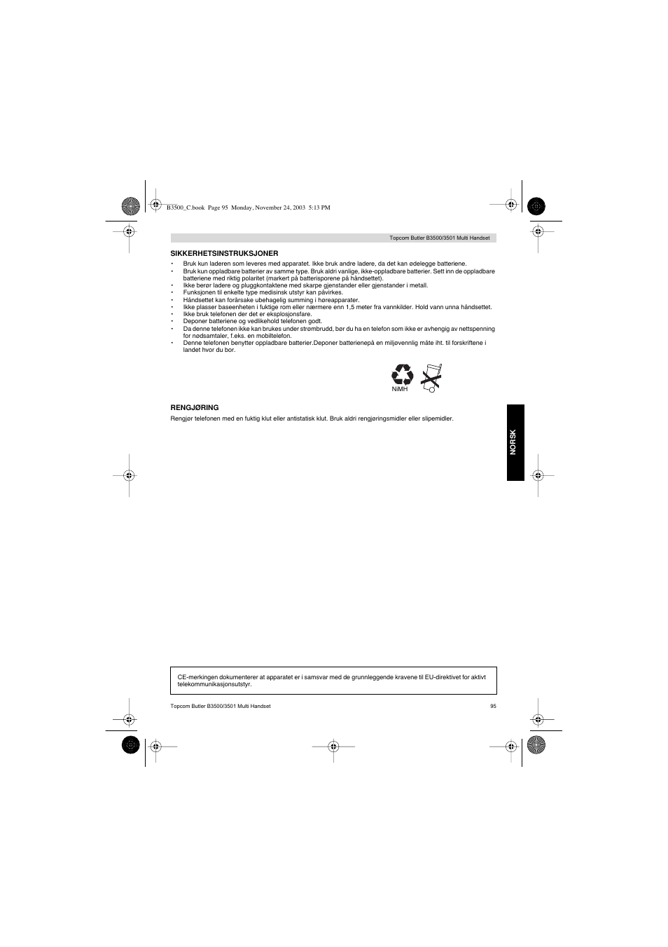 Topcom Butler 3501 User Manual | Page 95 / 120