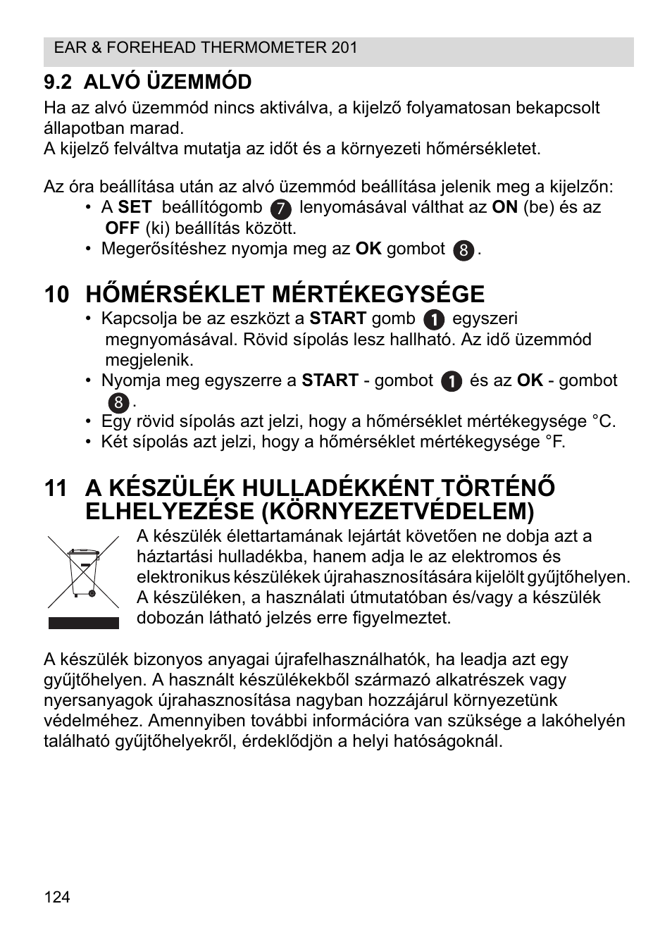 10 hėmérséklet mértékegysége | Topcom CE0123 User Manual | Page 124 / 156