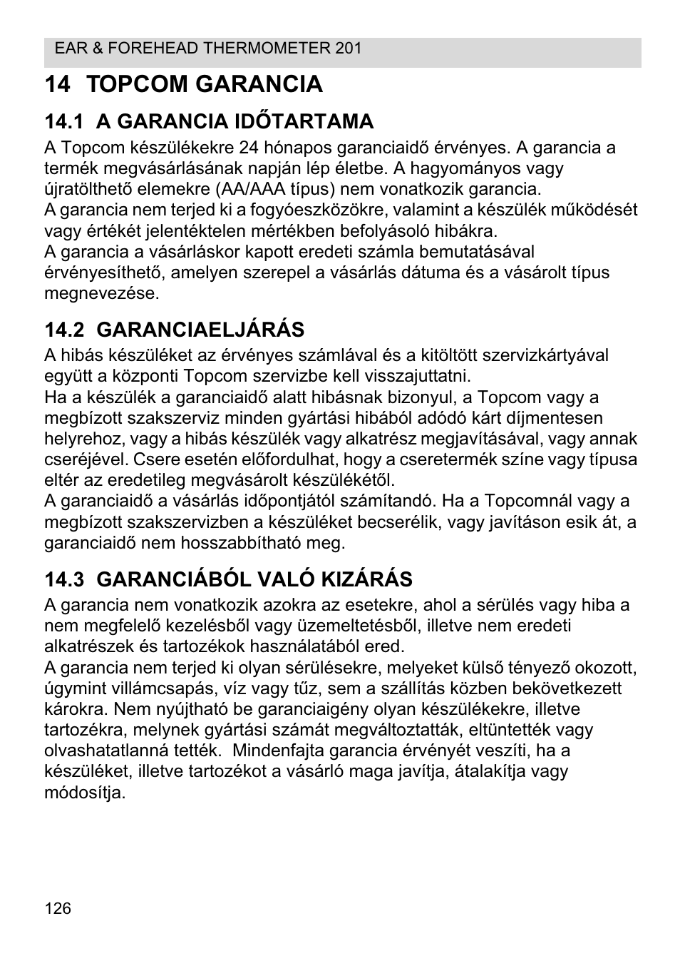 14 topcom garancia | Topcom CE0123 User Manual | Page 126 / 156