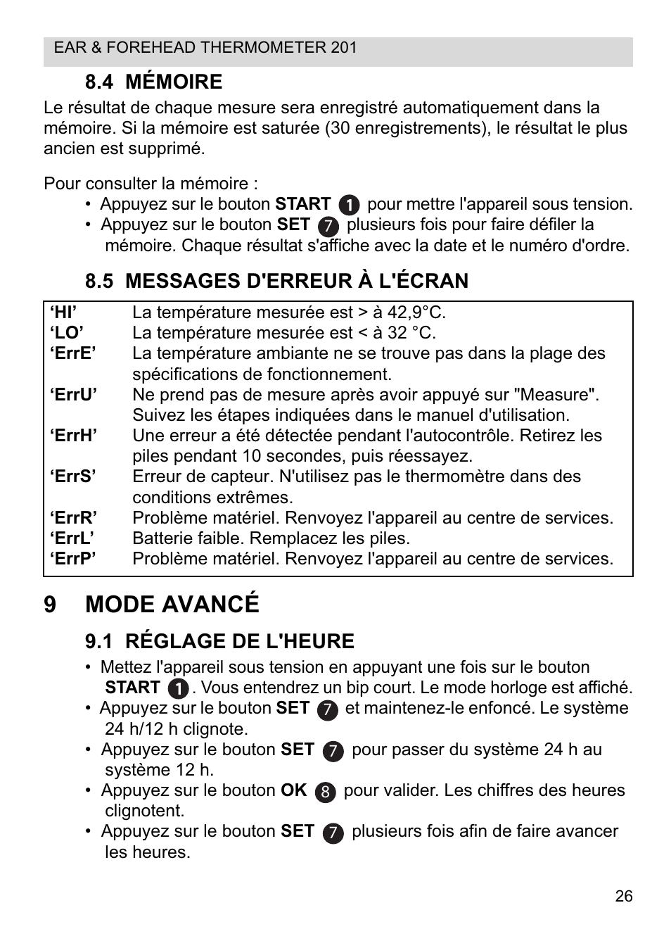 9mode avancé | Topcom CE0123 User Manual | Page 26 / 156