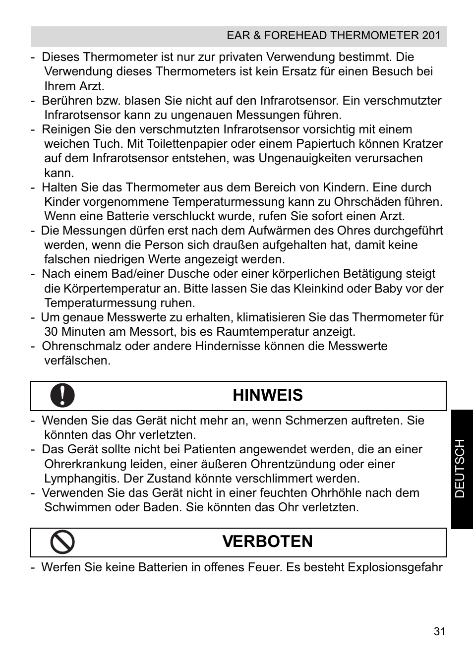 Hinweis verboten | Topcom CE0123 User Manual | Page 31 / 156