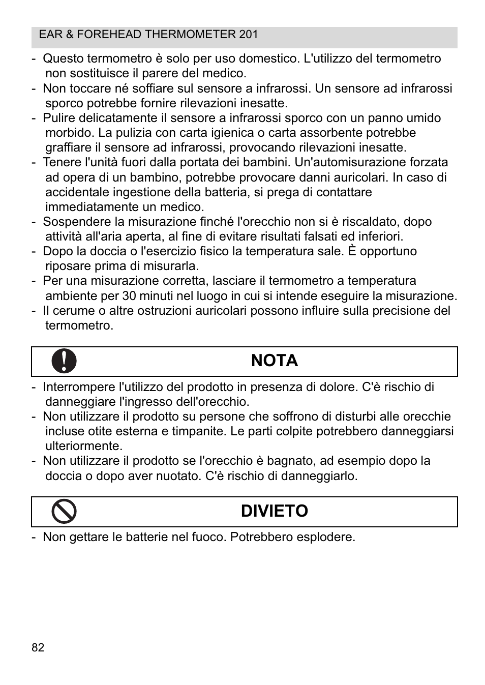 Nota divieto | Topcom CE0123 User Manual | Page 82 / 156