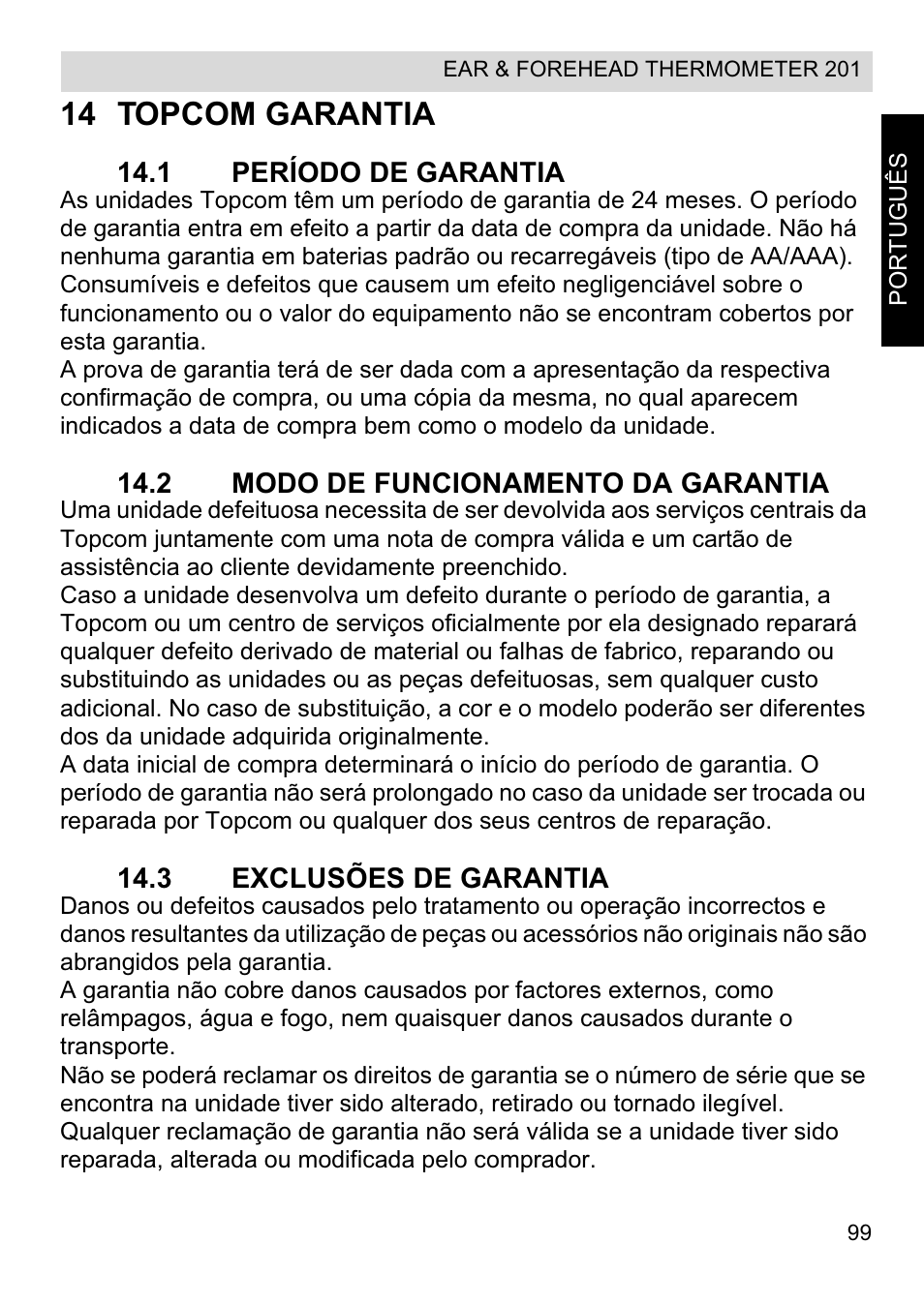 14 topcom garantia | Topcom CE0123 User Manual | Page 99 / 156