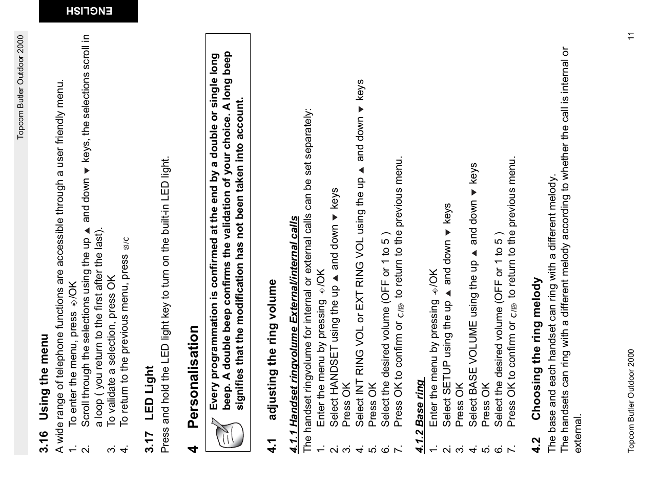 4p ersonalisation | Topcom Butler 1.1 User Manual | Page 11 / 28