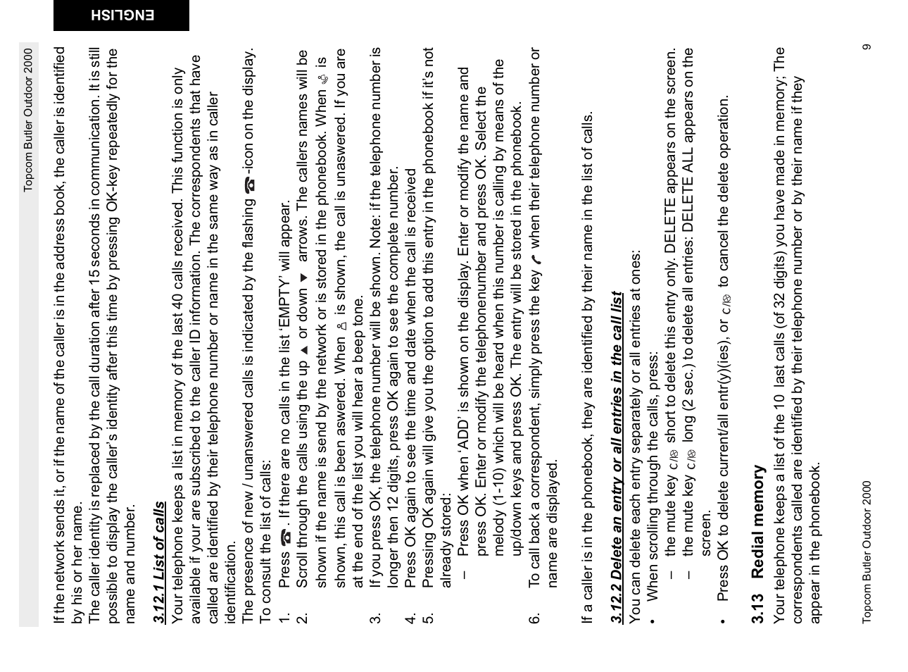 Topcom Butler 1.1 User Manual | Page 9 / 28