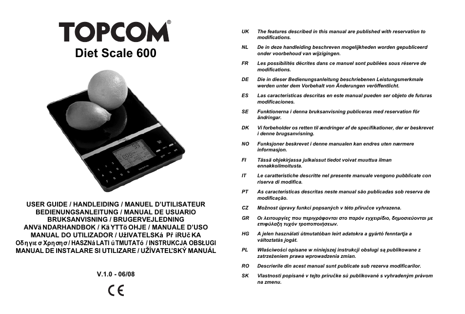 Topcom 600 User Manual | 84 pages