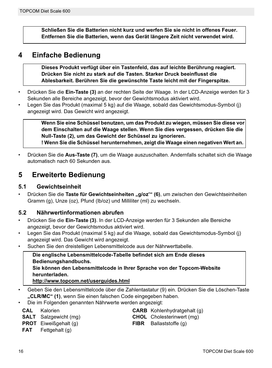 4einfache bedienung, 5erweiterte bedienung | Topcom 600 User Manual | Page 16 / 84