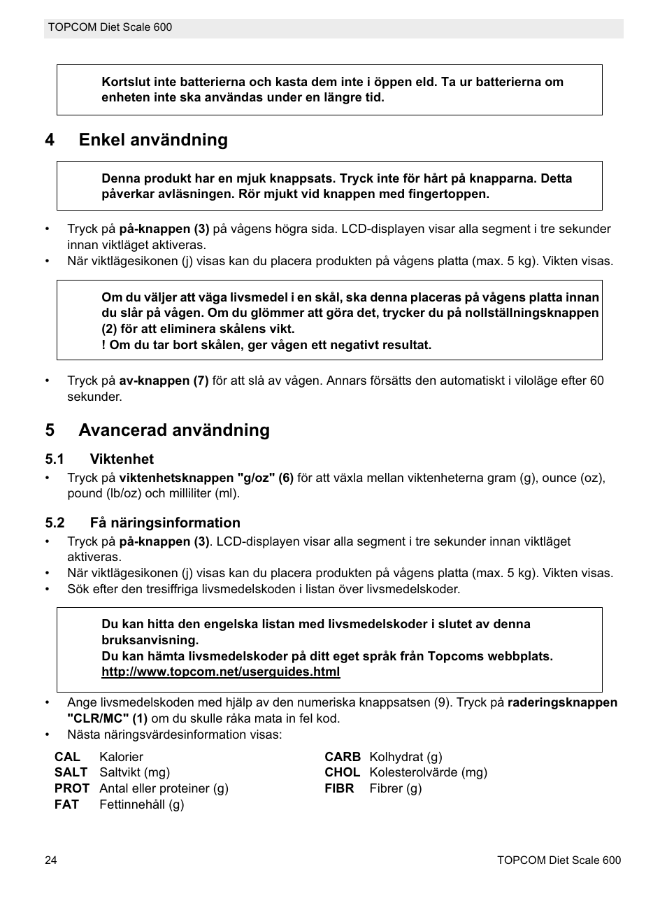 4enkel användning, 5avancerad användning | Topcom 600 User Manual | Page 24 / 84