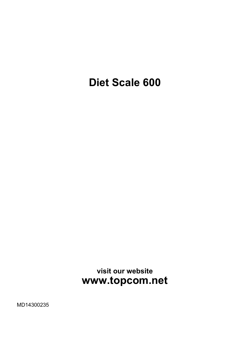 Diet scale 600 | Topcom 600 User Manual | Page 84 / 84