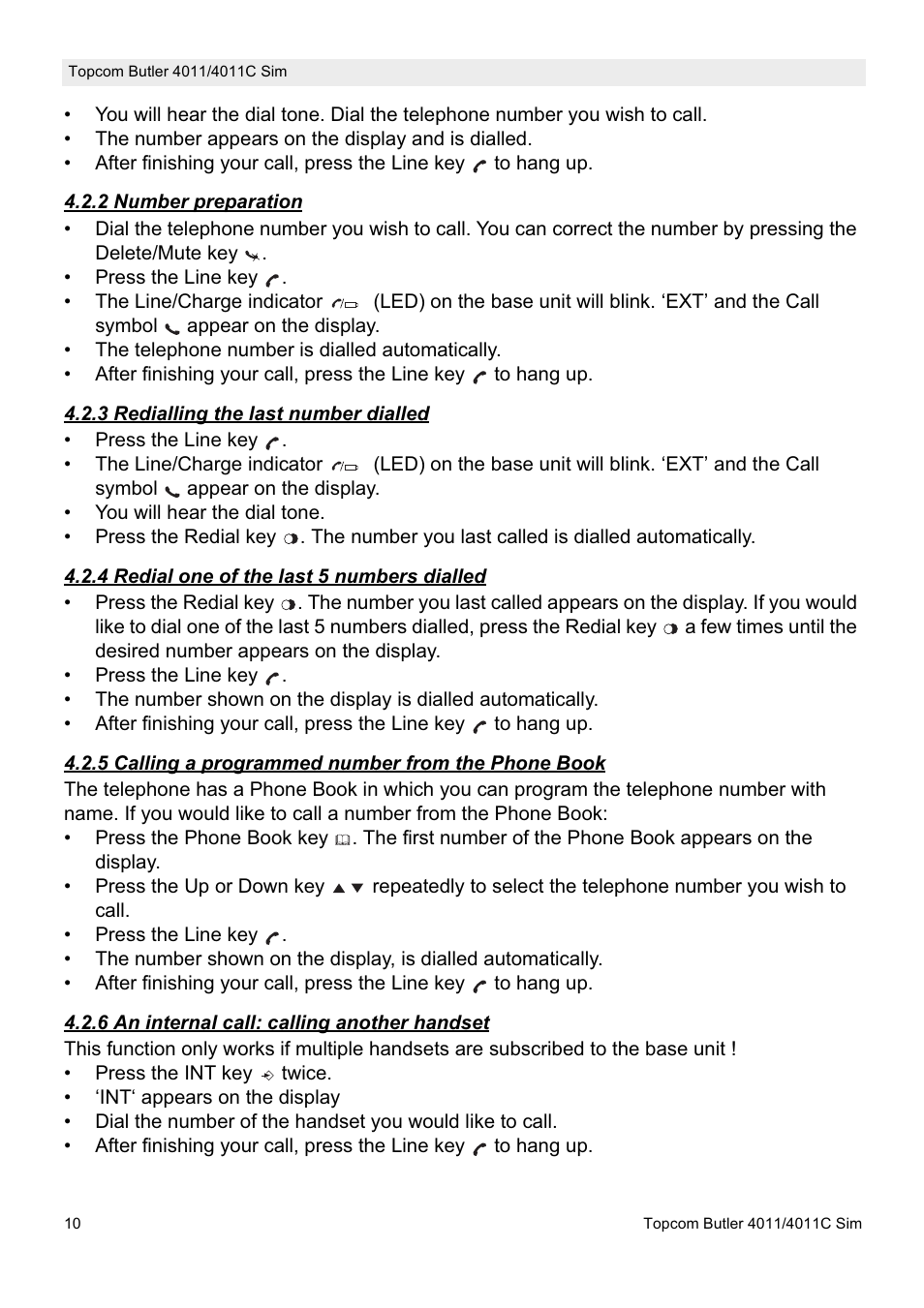 Topcom 4011C SIM User Manual | Page 10 / 36